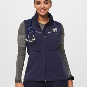 Women's Figs Navy Blue Fleece Vest